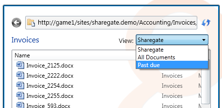 Filter with the SharePoint views