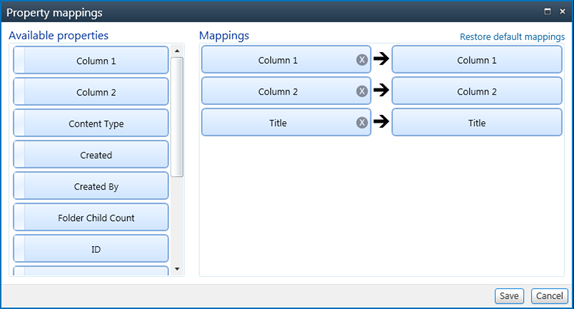 Basic SharePoint column mappings