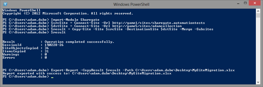 Migrate to SharePoint using PowerShell