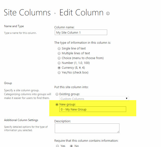 Manage SharePoint Columns from Site Settings