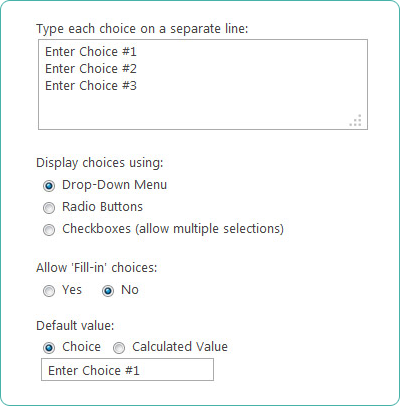 SharePoint Choice Column type