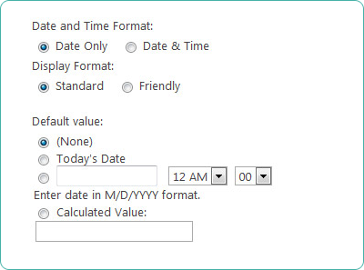 Date and Time SharePoint Column Type