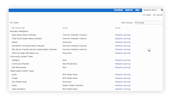 Content type site settings in SharePoint 2013