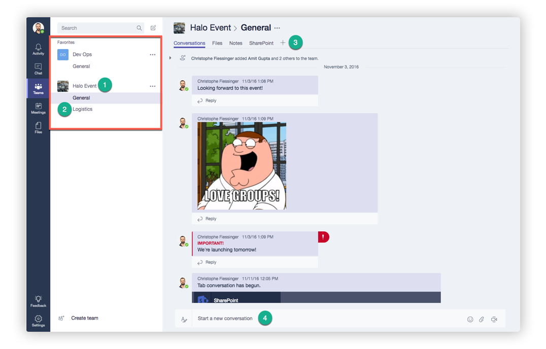 Microsoft Teams Conversations Office 365 Groups