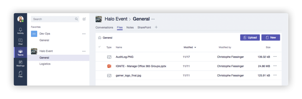 Microsoft Teams Navigation Tab in Office 365 Groups