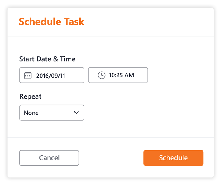 Schedule a time and date for a task in Sharegate
