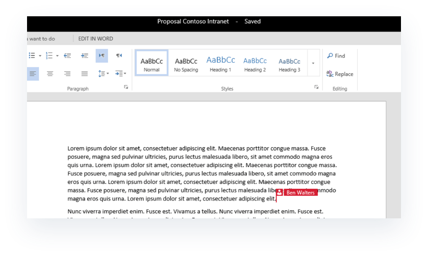 Collaboration on documents in OneDrive for Business