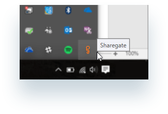 Sharegate in Idle Mode in system tray