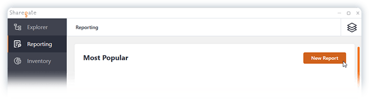 Sharegate Reporting "Create New Report"