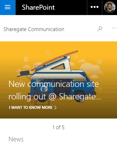 Mobile Communication site in SharePoint Online