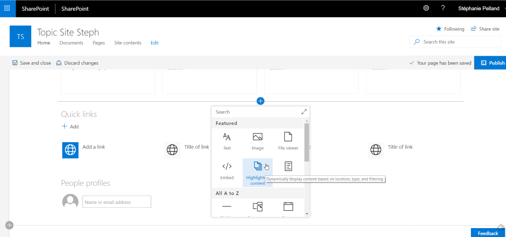 Topic site in SharePoint Server 2019
