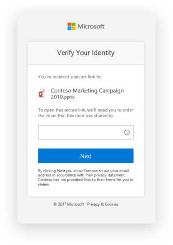Authentication for access to shared OneDrive content