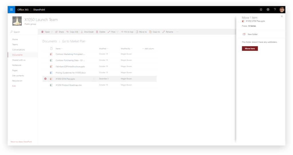 Image of communication site in sharepoint