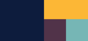 Image of color blocks with yellow, dark blue, turquoise, and burgandy