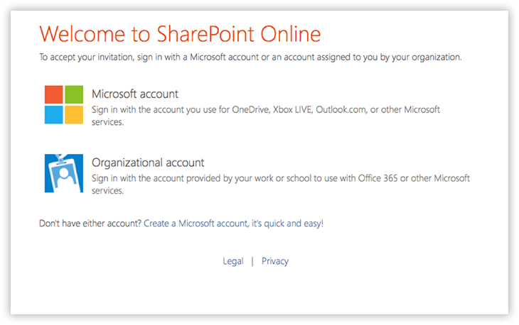 microsoft account for office 365 share option