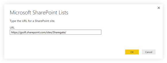 Add your SharePoint URL.
