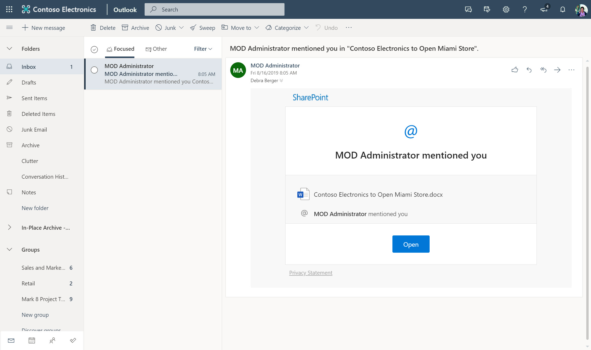 Comments with a @mention sends an email directly to that colleagues inbox.