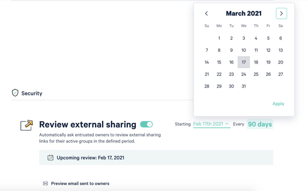 Review External Sharing Date