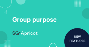 Image of turquoise background, the ShareGate logo, and the text for Group purpose written
