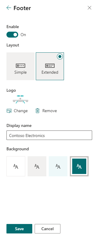 'Change the look' panel in SharePoint communication site.