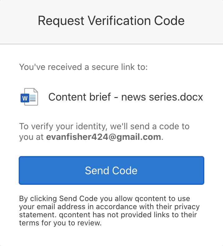 Request verification code.