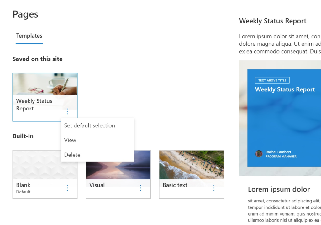 Pages default. SHAREPOINT Pages photos.