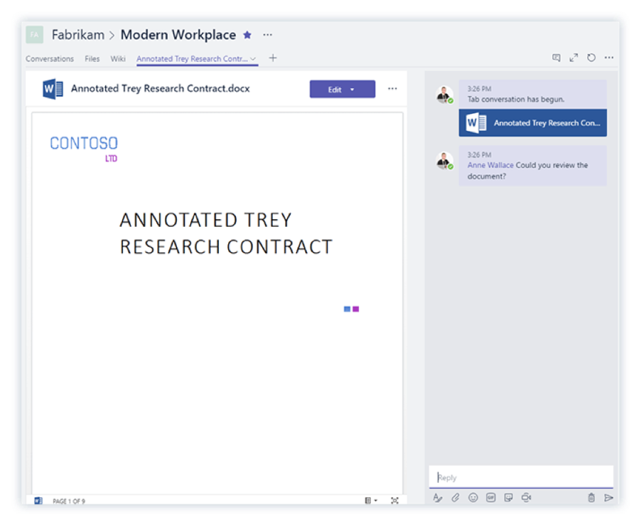 add a document to a tab in Microsoft Teams