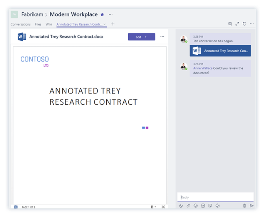 Add a document to a tab in Microsoft Teams