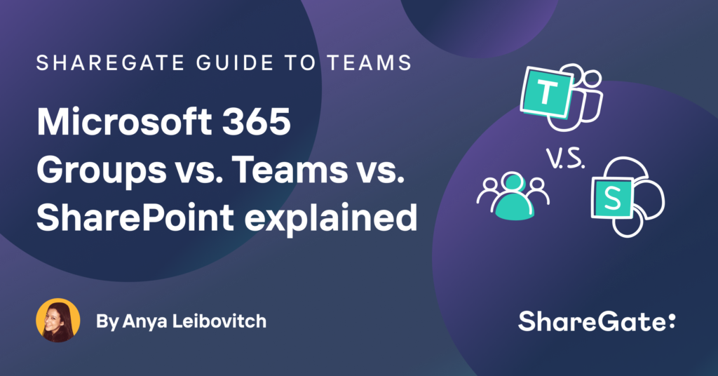 The differences between M365 Groups vs. Teams vs. SharePoint, explained |  ShareGate Guide to Teams
