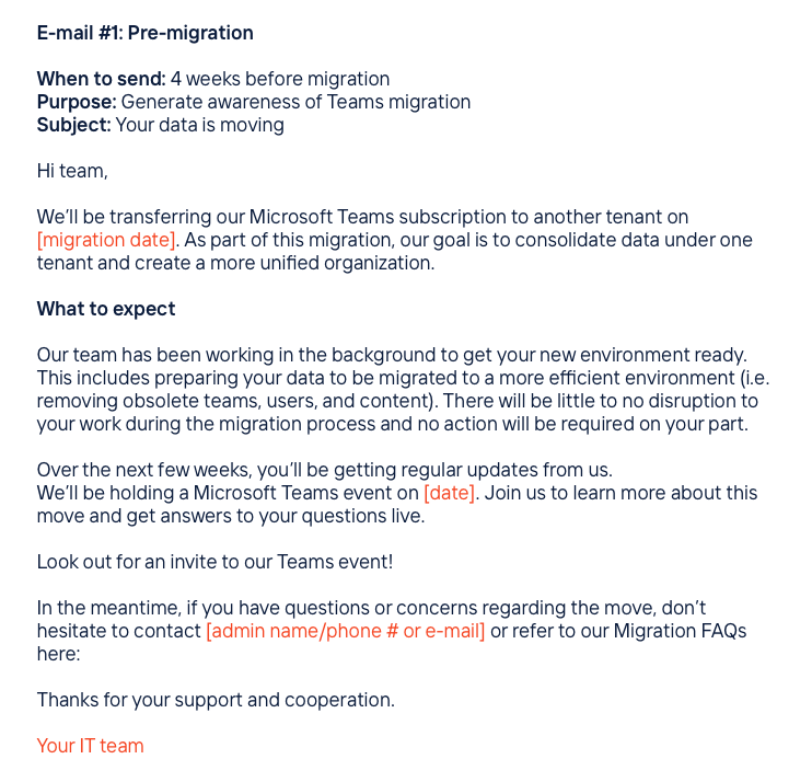 The problem with the Microsoft Migration ending.