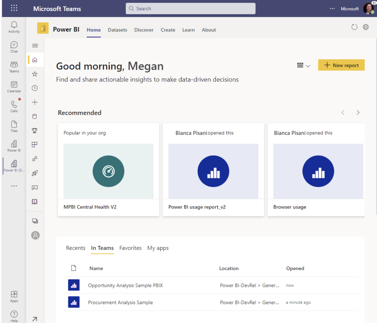 Power Bi In Teams