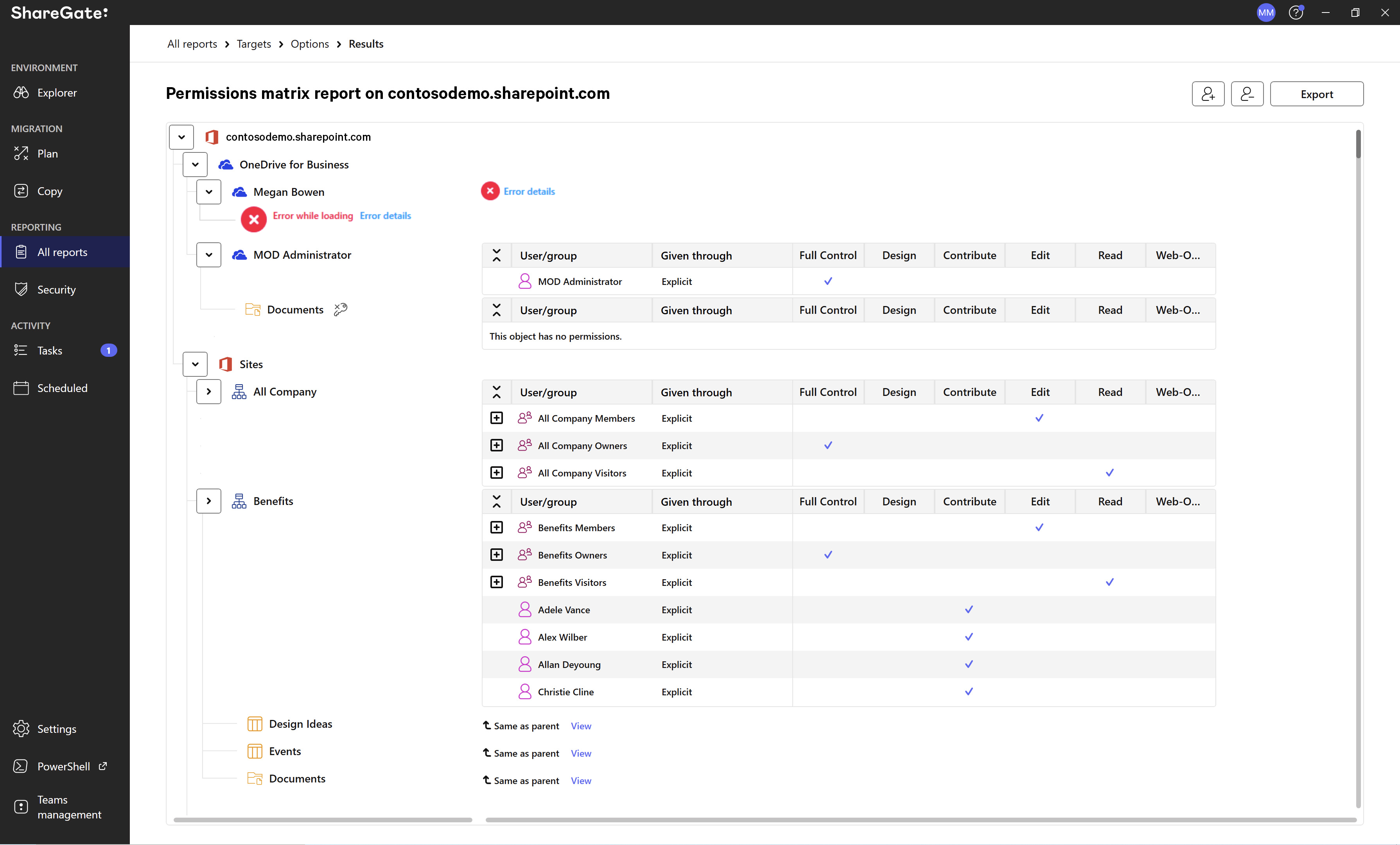 Build a SharePoint permissions report without using PowerShell