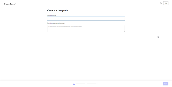 Sharegate Provisioning - Create Template Name