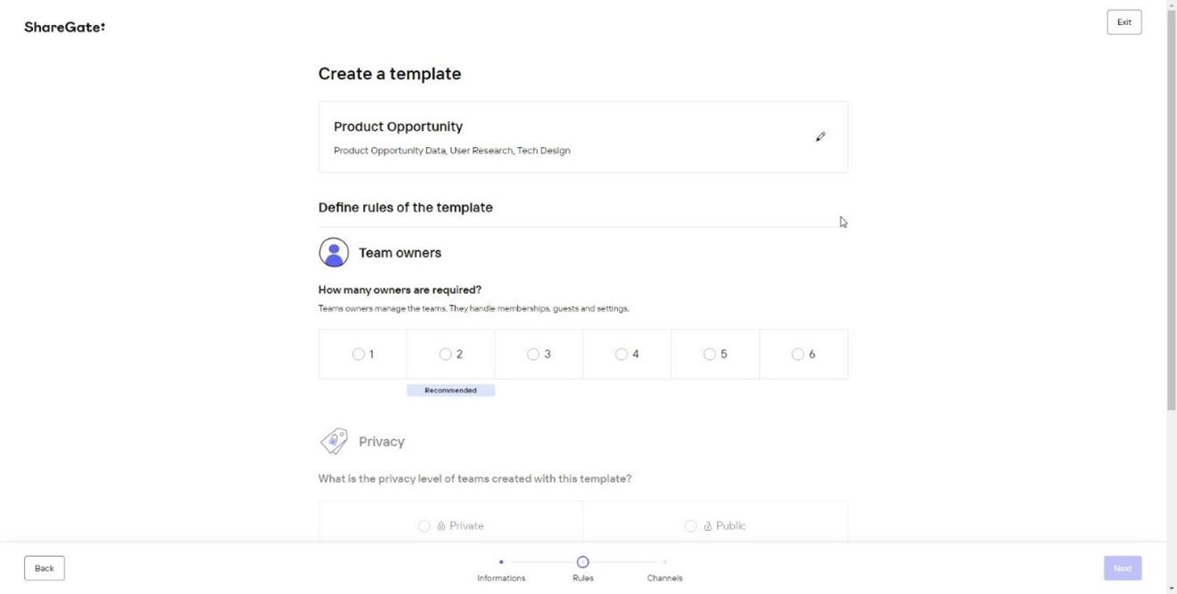 Sharegate Provisioning - Create Template Rules