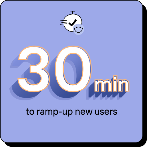 30min to ramp up new users