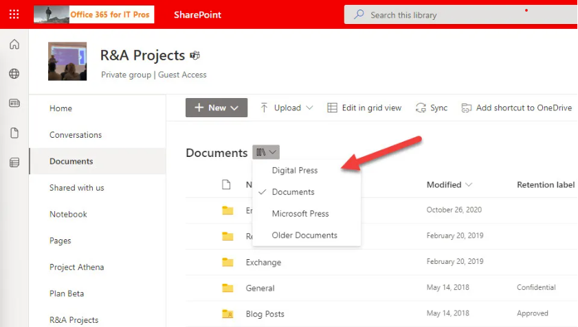 Sharepoint Document Library Dropdown List Libraries 1
