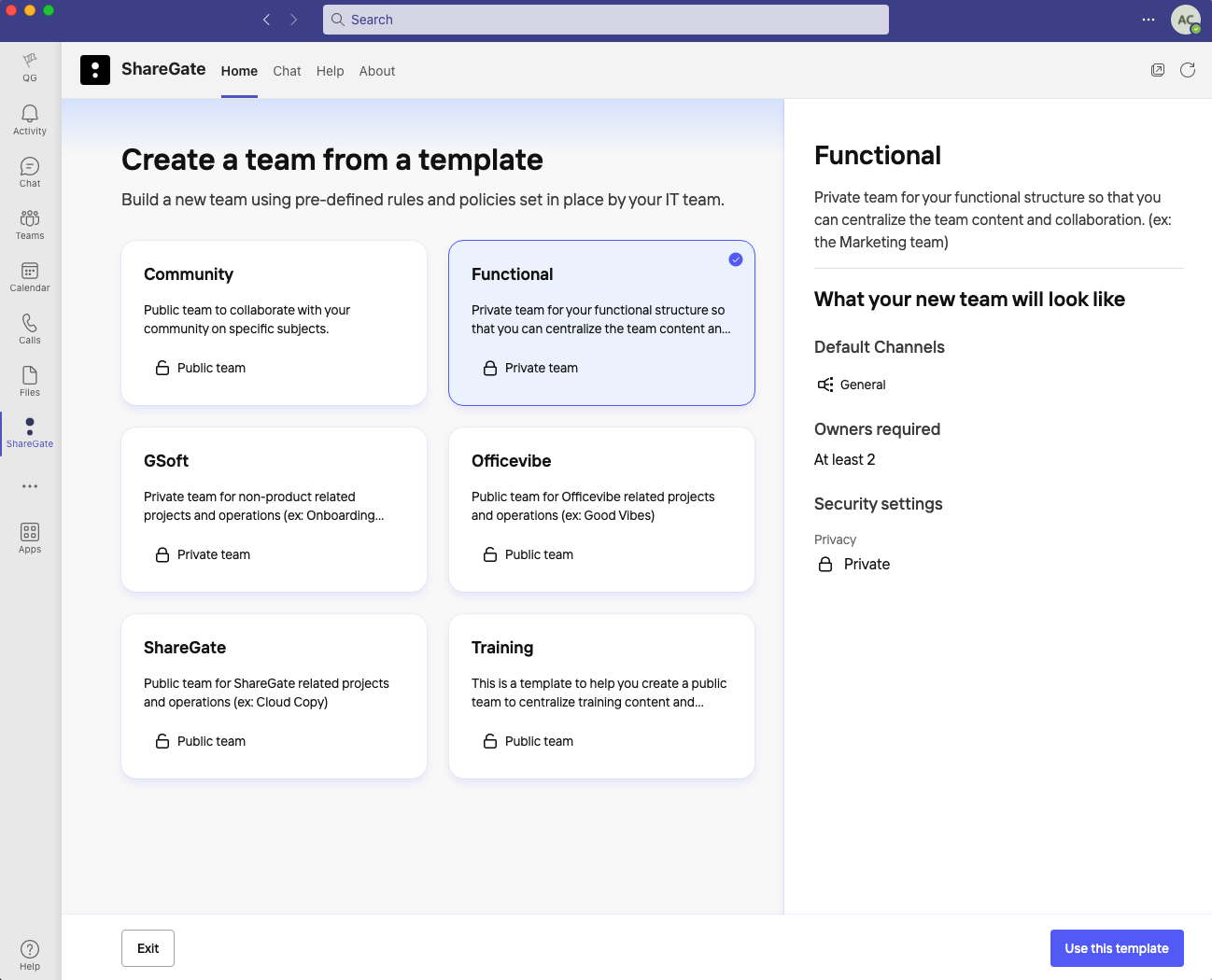 How Sharegate Helps You Microsoft 635 Self Service Create A Team From Template