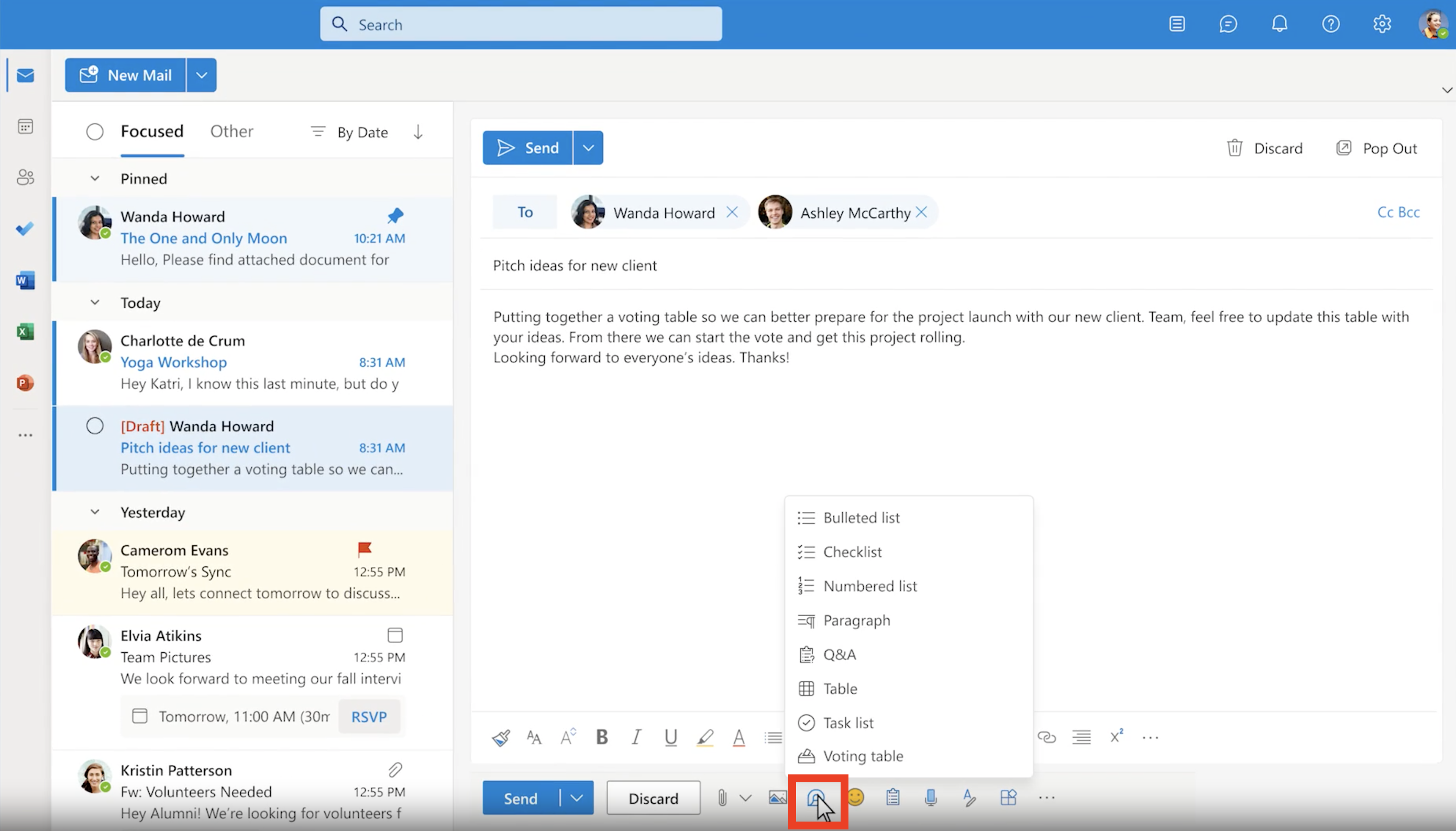 Add a Microsoft Loop component to Outlook email 