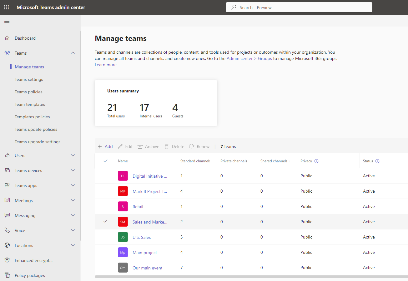 Microsoft Teams Monitoring Admin Center