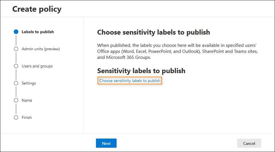 Choose Sensitivity Labels To Publish 1