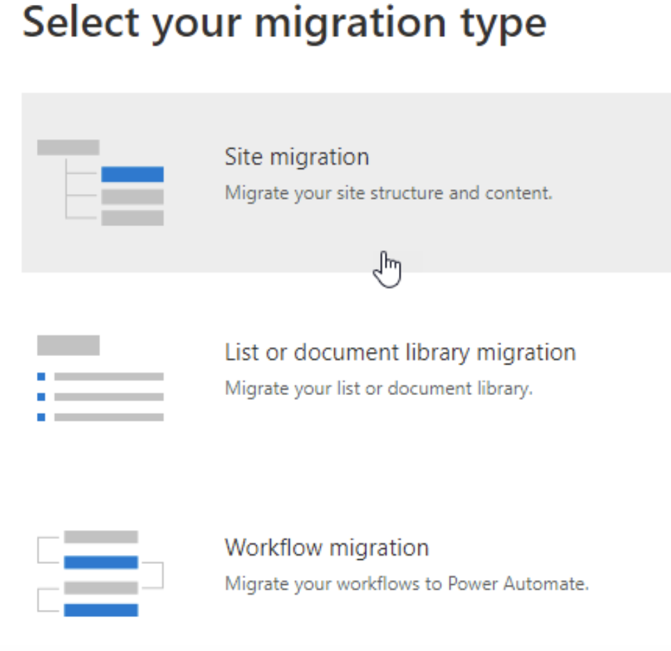 Choose Migration Type