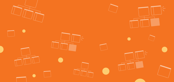 Image of orange background with illustrated subsites being promoted to top-level sites
