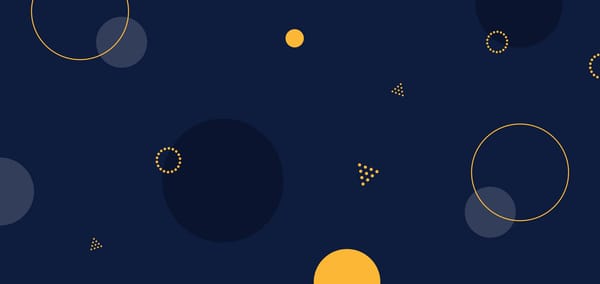 Image of dark blue background with yellow pixelated shapes.